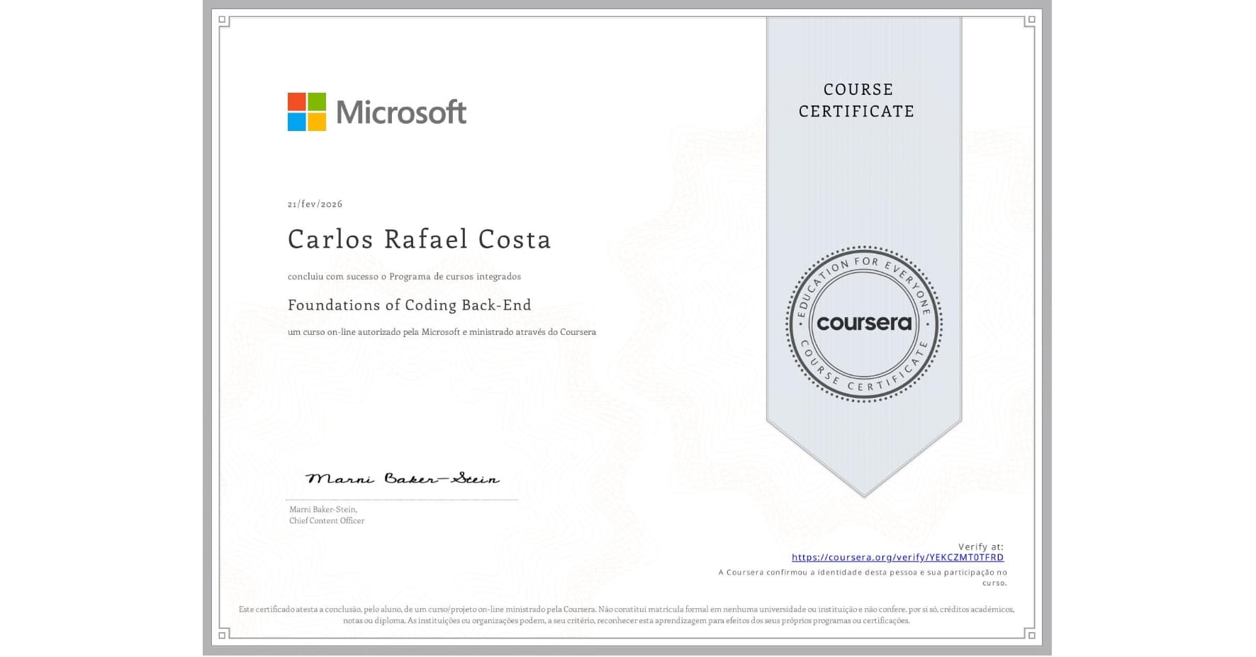 Foundations of Coding Back-End